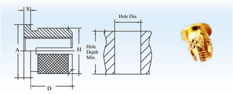 Flanged Press in Brass Inserts